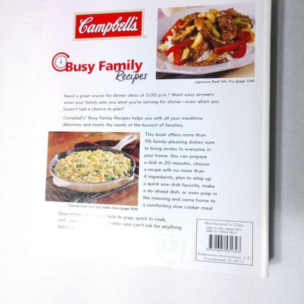 Campbell's Busy Family Recipes Recipe Cookbook Hardcover Spiral Bound - Picture 2 of 8